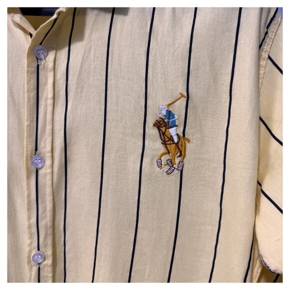 US Polo Assn. Custom Fit Vintage Striped Button Oxford Shirt XL - Picture 2 of 3